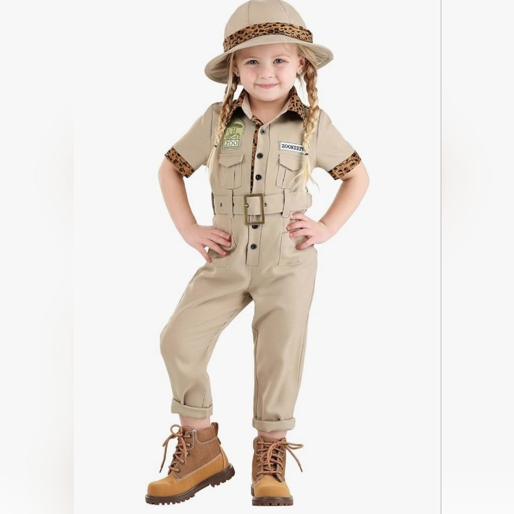 Kids Safari Explorer Beige Jumpsuit Romper